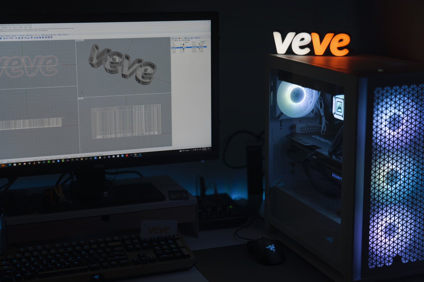 VeVe 3D Printed - USB Powered LED Lamp